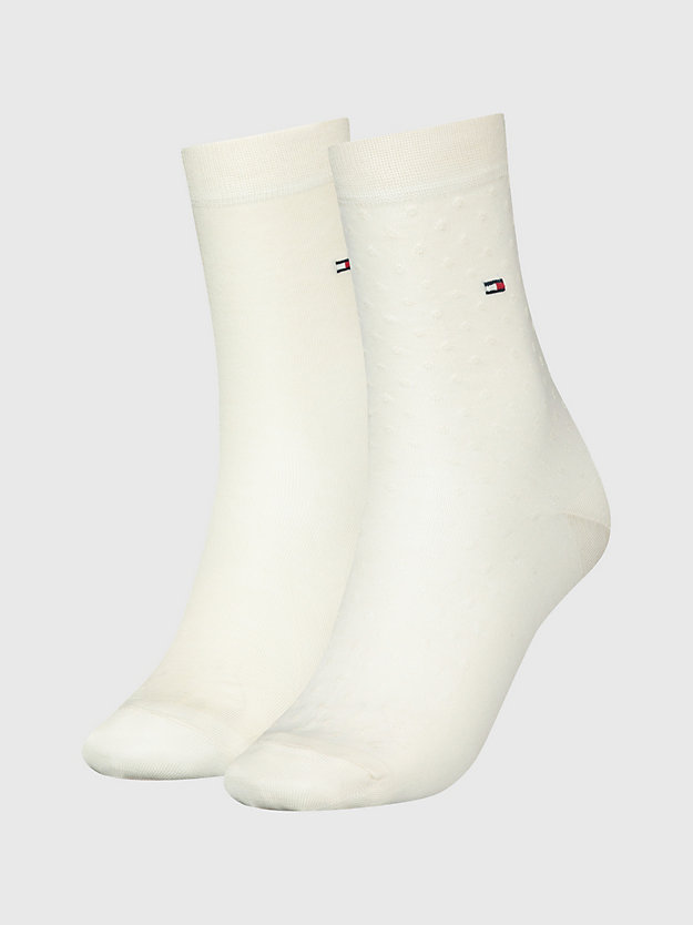 2er-Pack Classics Socken mit Punkte-Jacquard | Weiß | Tommy Hilfiger