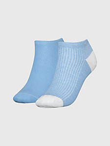 blue 2-pack ribbed trainer socks for women tommy hilfiger