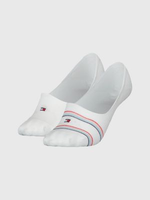 white 2er-pack füßlinge mit streifen für damen - tommy hilfiger