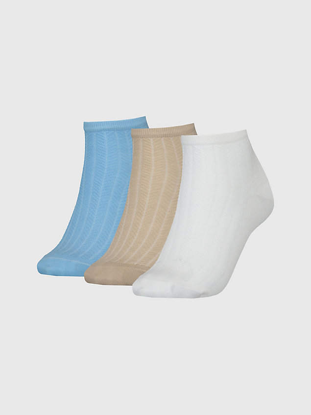 white 3-pack herringbone short socks for women tommy hilfiger
