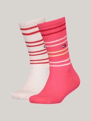 Hilfiger Sport-Socken Tommy Streifen Rosa | mit | 2er-Pack