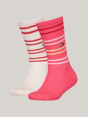 2 pares de calcetines altos para mujer Tommy Hilfiger 371221 Pink Combo 097