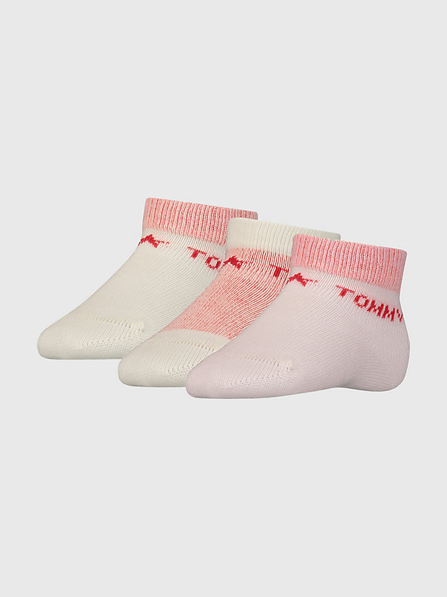 red 3-pack classics star socks for unisex tommy hilfiger
