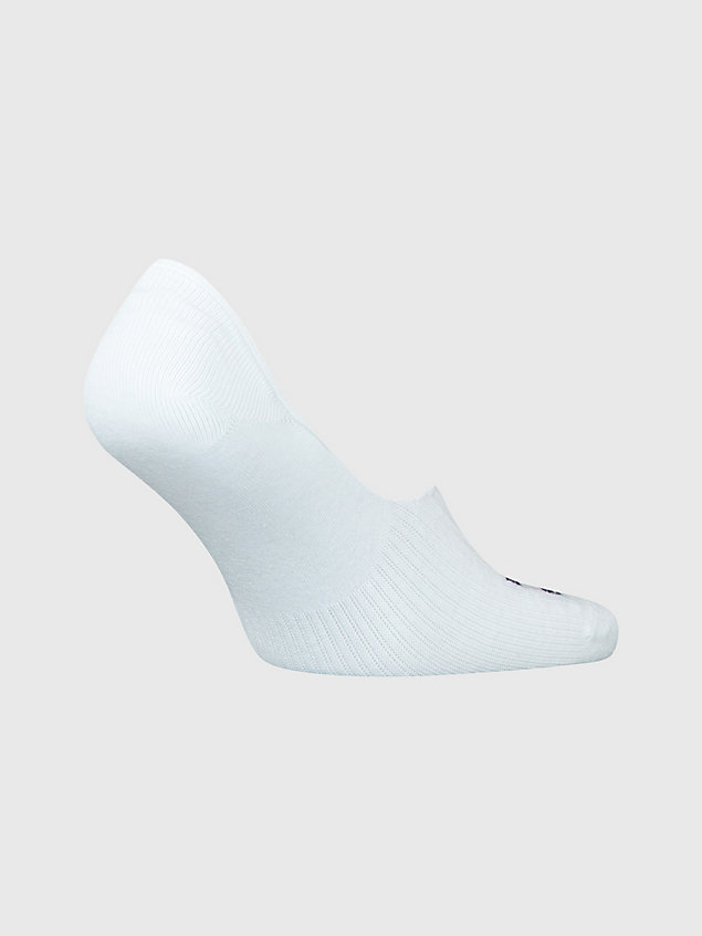 white 1-pack logo footie socks for men tommy jeans