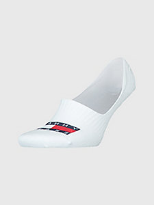 white 1-pack logo footie socks for men tommy jeans