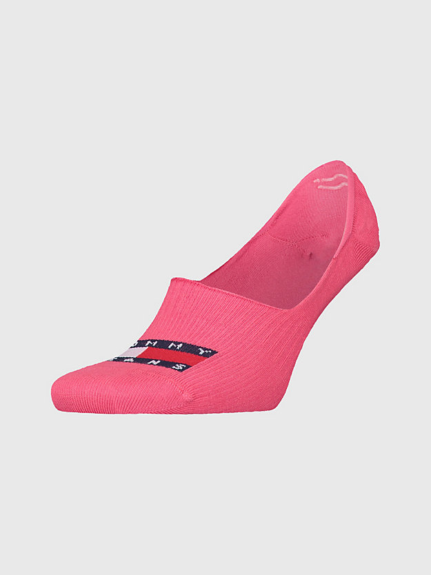pink 1-pack logo footie socks for men tommy jeans