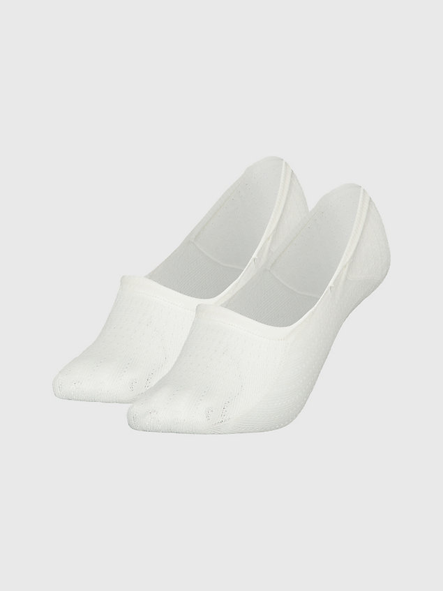white set van 2 paar footie-sokken met ajourmotief voor dames - tommy hilfiger