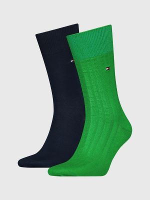 Men's TOMMY HILFIGER Blue Striped 73% COTTON Dress Socks. 4 Pack. $36 MSRP