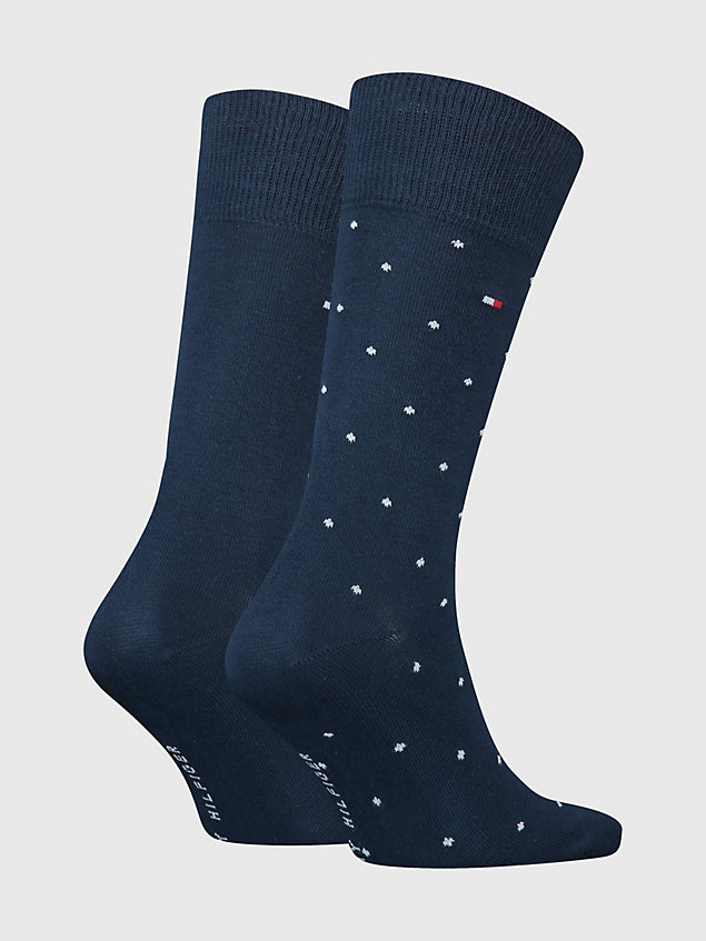 blue 2-pack classics polka dot socks for men tommy hilfiger