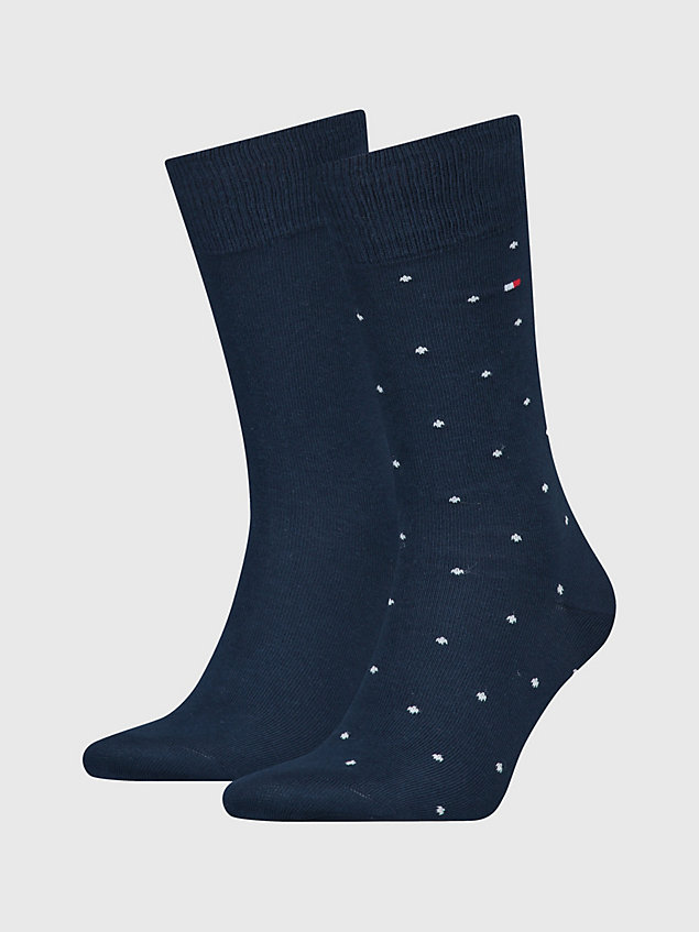 blue 2-pack classics polka dot socks for men tommy hilfiger