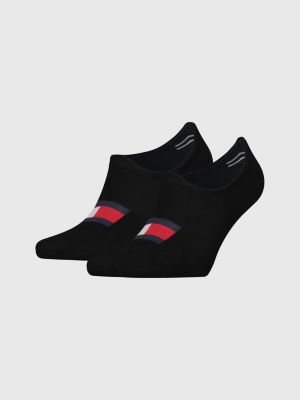 2Pack Oversized Flag Logo Footie Socks BLACK Tommy Hilfiger