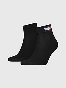 black 2-pack flag ankle socks for men tommy hilfiger