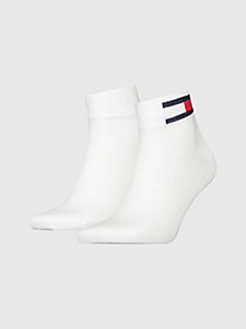 white 2-pack flag ankle socks for men tommy hilfiger