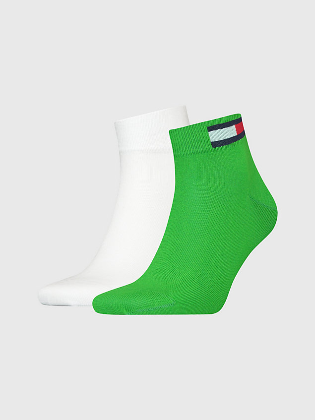 2 pack calzini alla caviglia con bandiera green da uomini tommy hilfiger