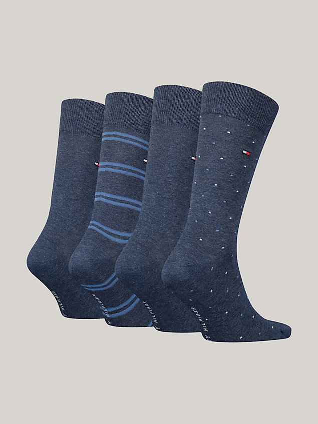 blue classics cadeaubox met 4 paar sokken voor heren - tommy hilfiger
