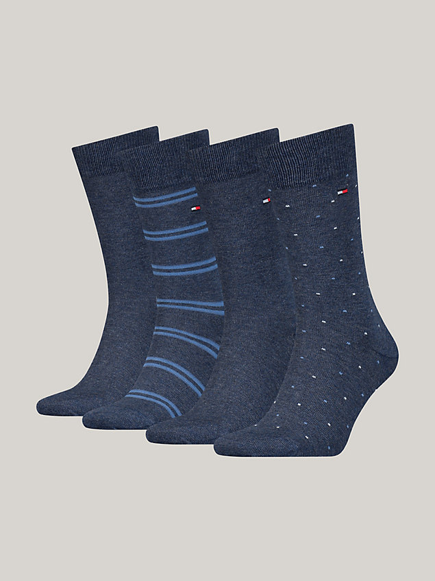 blue 4-pack classics socks gift box for men tommy hilfiger