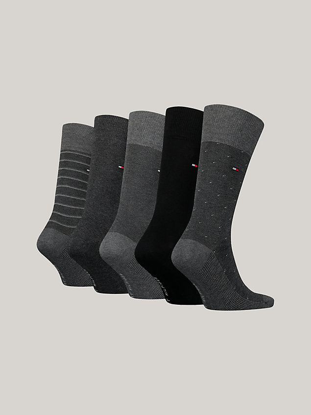 grey 5-pack classics socks gift box for men tommy hilfiger