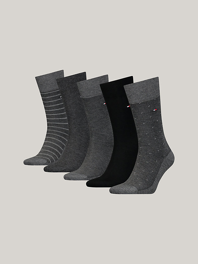 grey classics cadeaubox met 5 paar sokken voor heren - tommy hilfiger