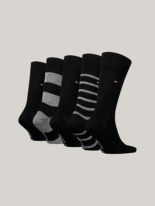 black 5-pack classics flag socks gift box for men tommy hilfiger