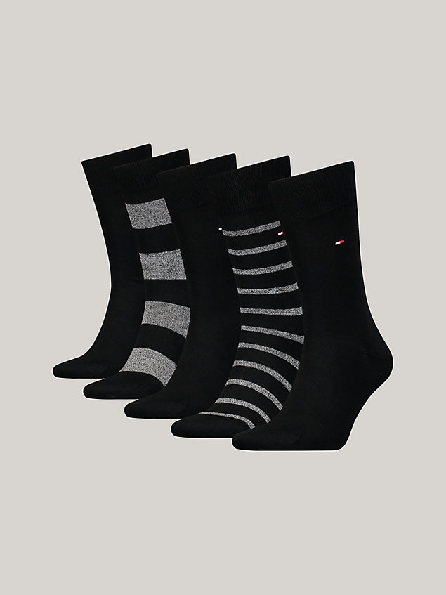 black 5-pack classics flag socks gift box for men tommy hilfiger