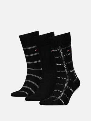 Men's TOMMY HILFIGER Blue Striped 73% COTTON Dress Socks. 4 Pack. $36 MSRP