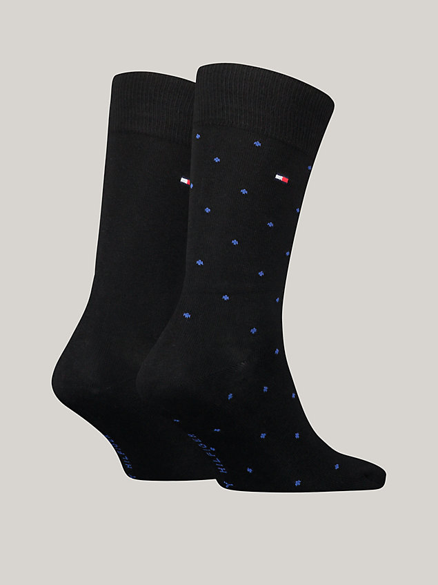 black 2-pack classics polka dot socks for men tommy hilfiger