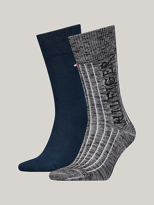 2-Pack Classics Rib-Knit Socks | Black | Tommy Hilfiger