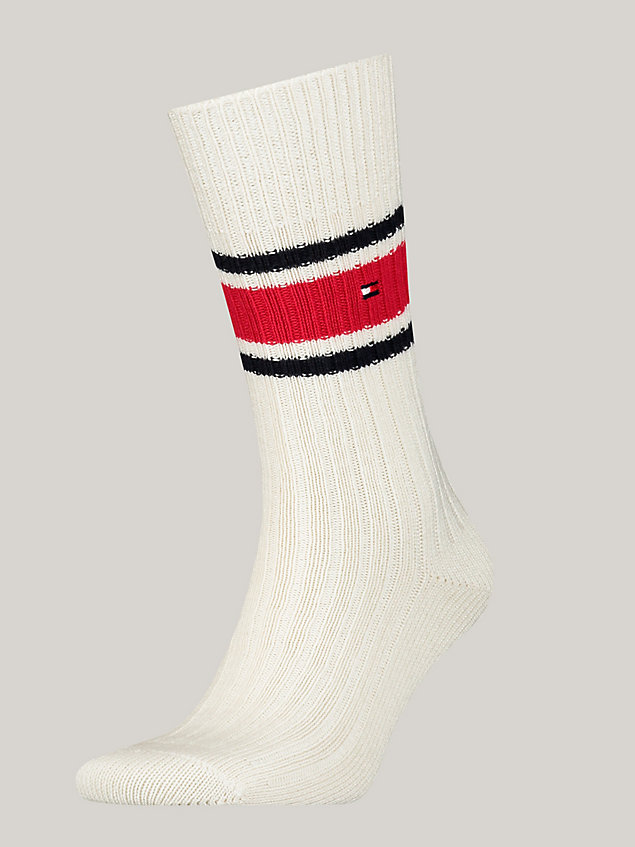 blue 1-pack classics stripe rib-knit socks for men tommy hilfiger