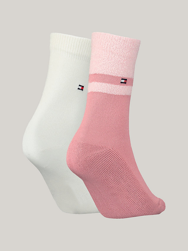 pink 2-pack classics bouclé stripe socks gift set for women tommy hilfiger