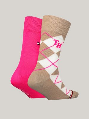 brown 2er-pack classics socken mit argyle-muster für unisex - tommy hilfiger