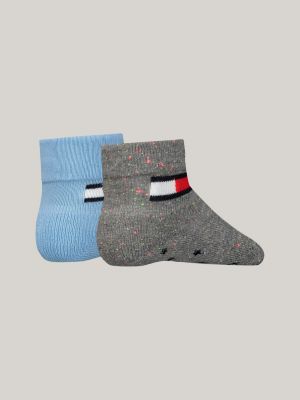 grey 2-pack classics anti-slip fold-over socks for unisex tommy hilfiger