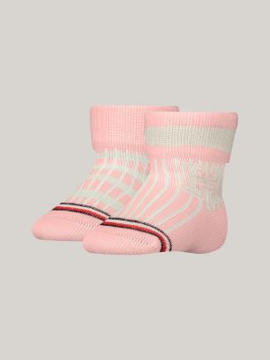 2 pares de calcetines altos para mujer Tommy Hilfiger 100002817 Pink 003