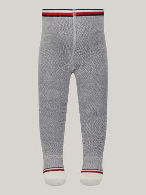 weiß 1er-pack strumpfhose mit tommy-taillenbund für unisex - tommy hilfiger