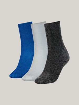 Lot de 3 paires de chaussettes paillet es Noir Tommy Hilfiger