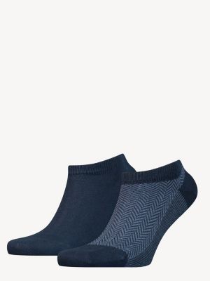 2-Pack Herringbone Trainer Socks | Blue | Tommy Hilfiger