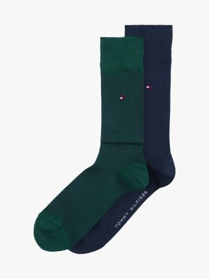 pack de 2 pares de calcetines estampados green de hombres tommy hilfiger