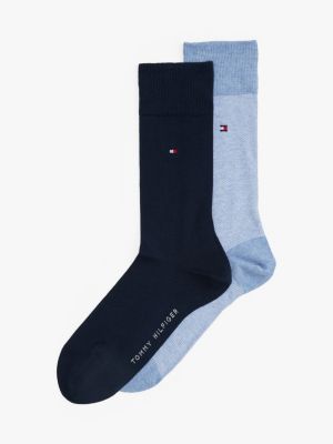 pack de 2 pares de calcetines estampados blue de hombres tommy hilfiger