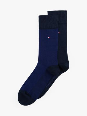 blue 2-pack bird's eye socks for men tommy hilfiger