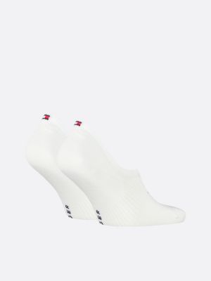 white 2-pack th monogram anti-slip footie socks for men tommy hilfiger