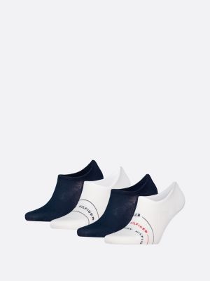 white 4-pack anti-slip footie socks gift box for men tommy hilfiger