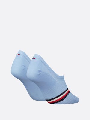 blue 2-pack multicolour stripe footie socks for women tommy hilfiger