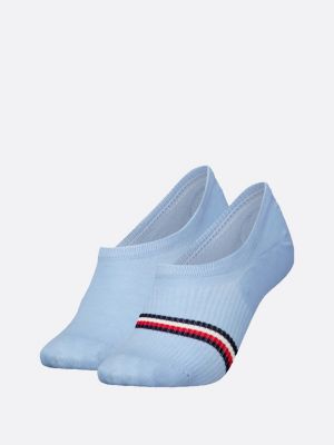 blue 2-pack multicolour stripe footie socks for women tommy hilfiger