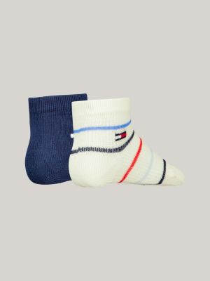 blue 2-pack stripe socks for kids unisex tommy hilfiger