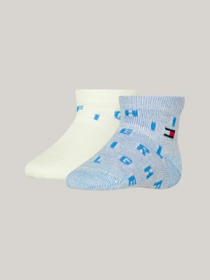 2 pack calzini con motivo di lettere blue da unisex bambino tommy hilfiger