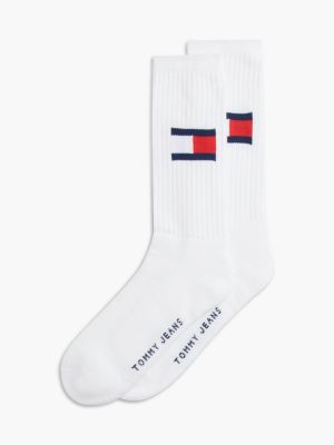 2 pack calzini con bandierina white da gender-inclusive bambini tommy jeans