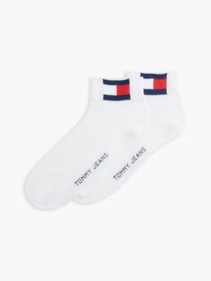 white 2er-pack knöchelsocken mit flag für unisex - tommy jeans