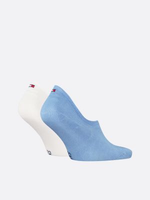 blue 2-pack flag footie socks for unisex tommy jeans