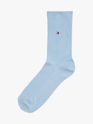 blue 1-pack ribbed socks for women tommy hilfiger