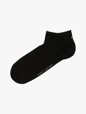 black 1-pack ribbed trainer socks for women tommy hilfiger