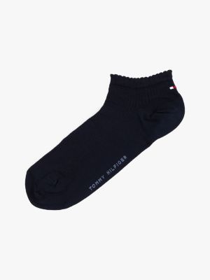 blue 1-pack ribbed trainer socks for women tommy hilfiger